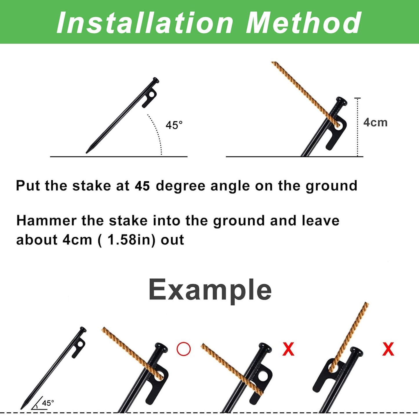Heavy-Duty Tent Pegs (30cm) – Hard Ground Stakes