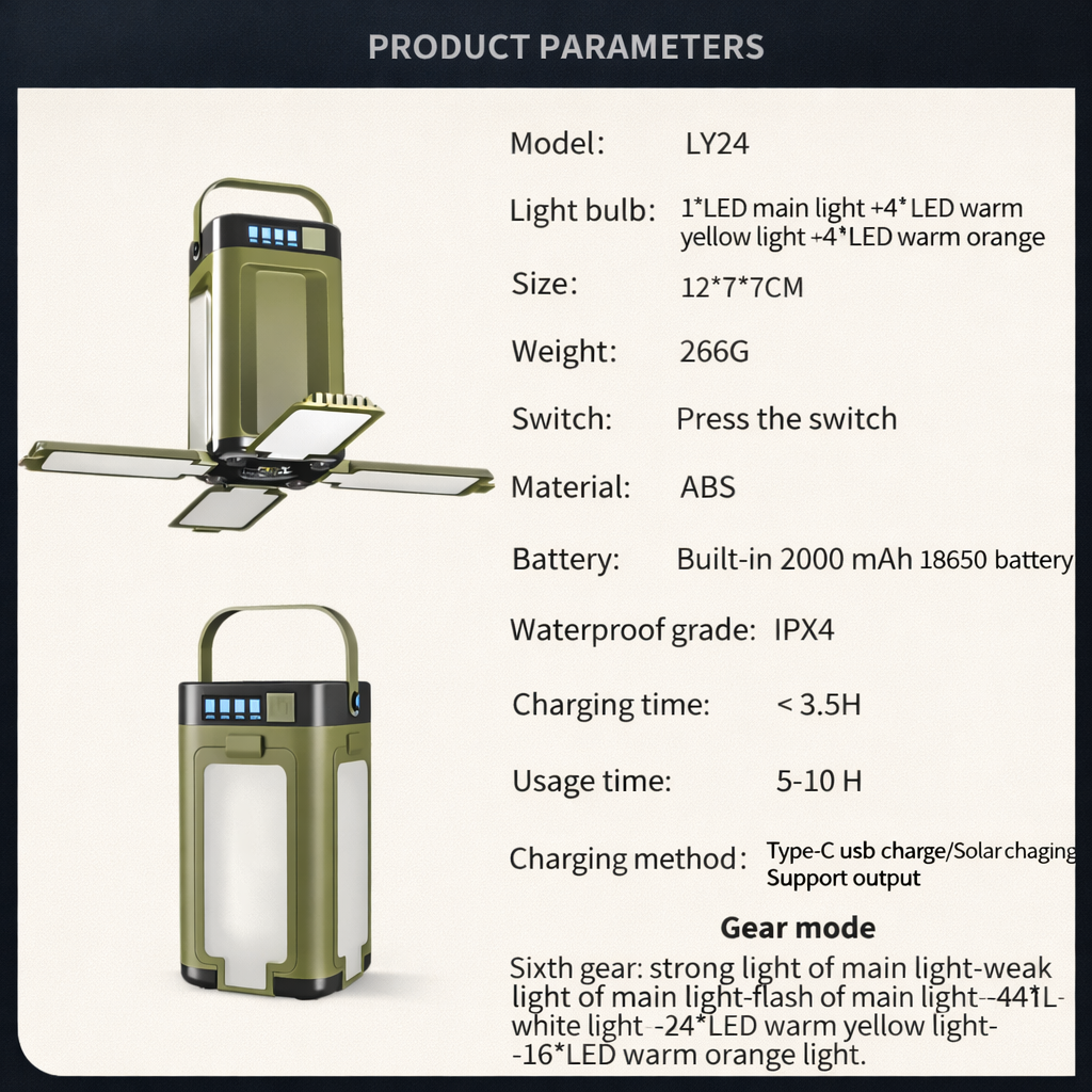 Solar Camping Lantern – Rechargeable LED Light
