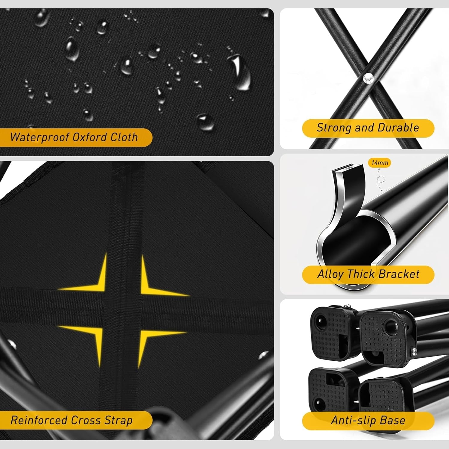 Portable Folding Camping Stool with Side Pocket - Lightweight Outdoor Seat