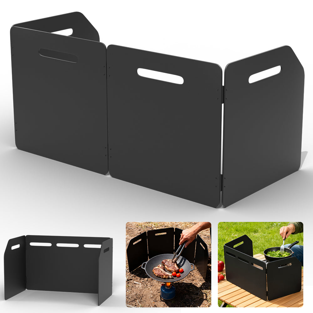 Camping Stove Windshield - Foldable Wind Shield for Gas Stove