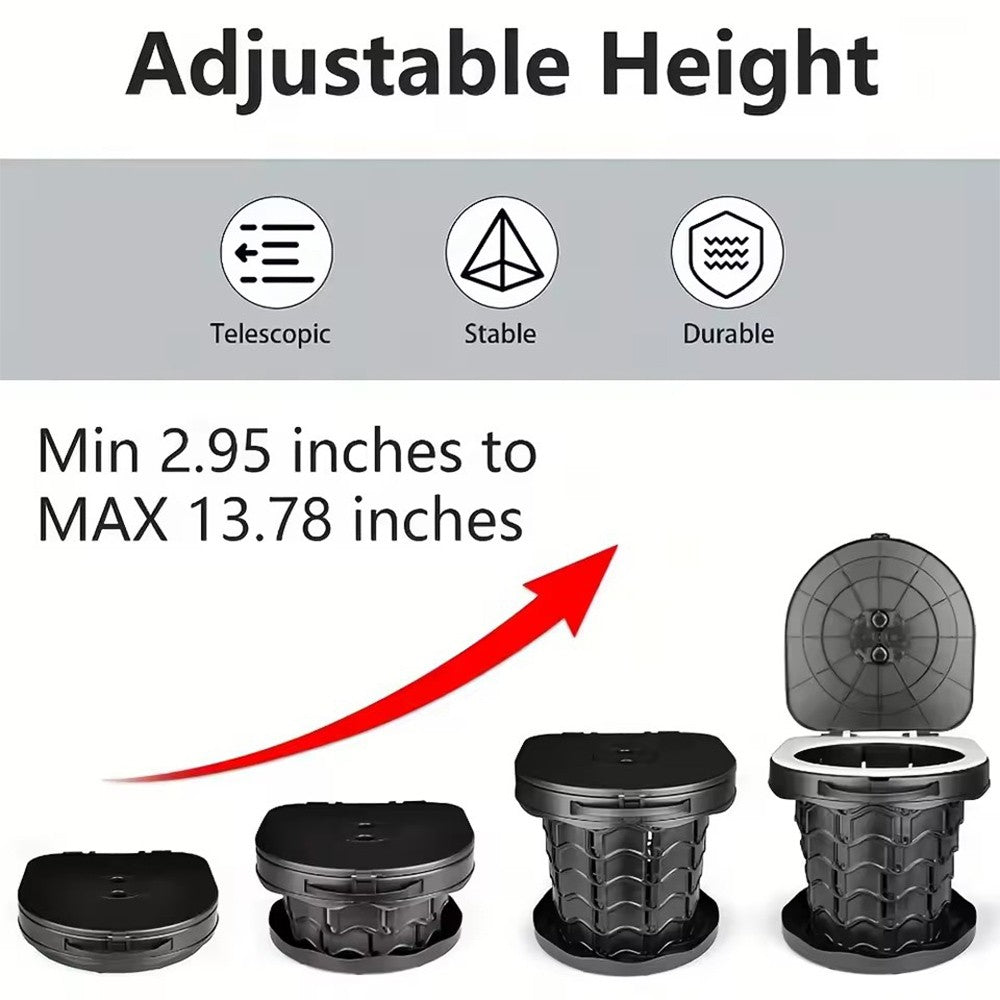 Portable Folding Camping Toilet with Lid