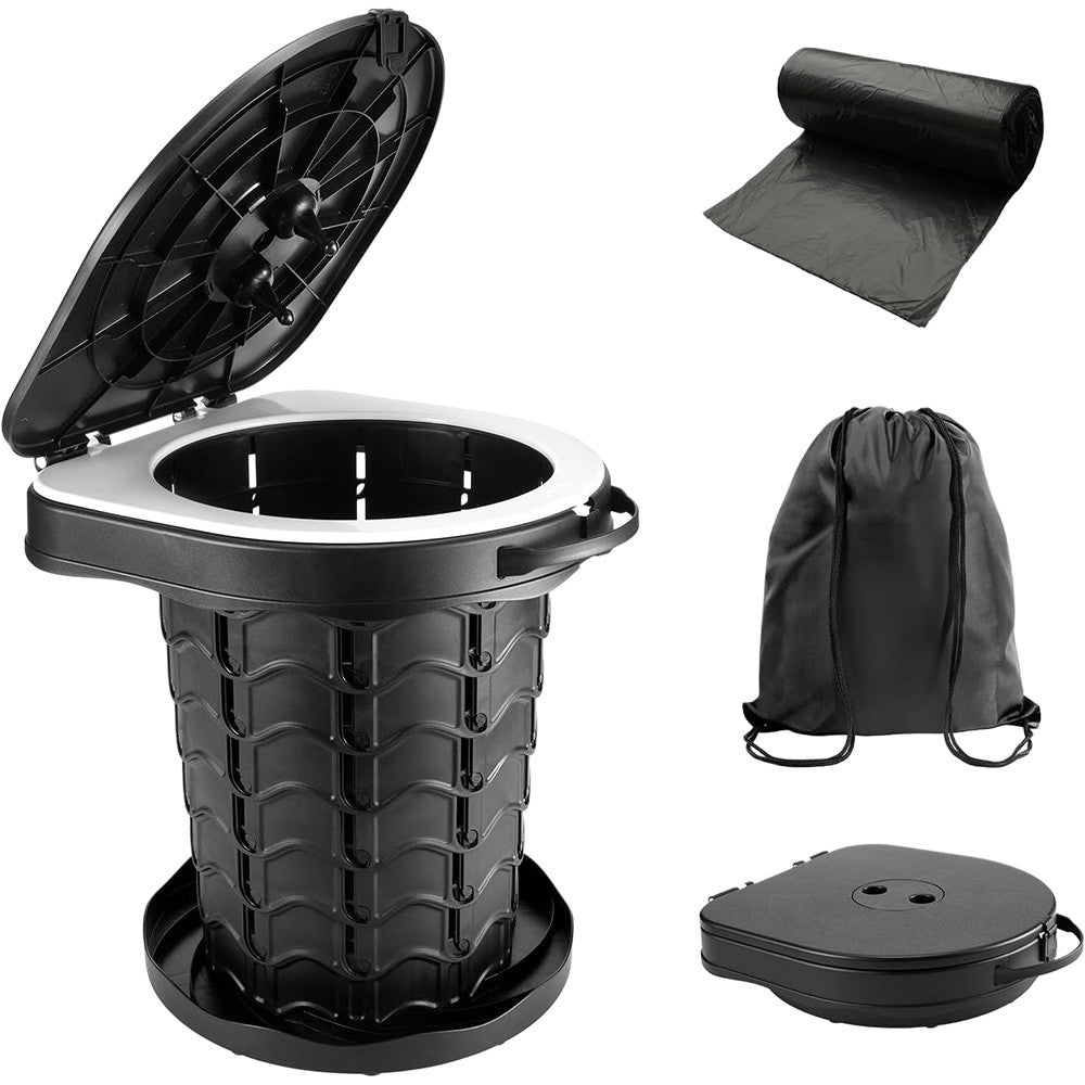 Portable Folding Camping Toilet with Lid