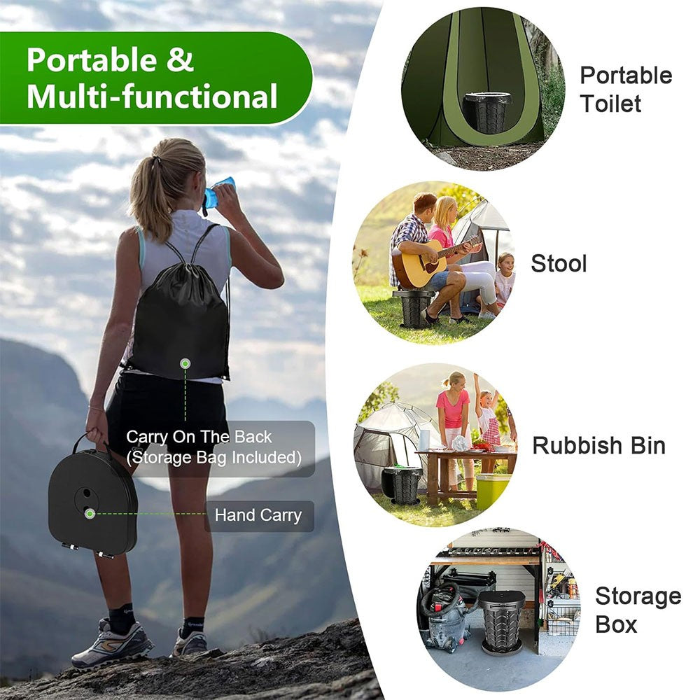 Portable Folding Camping Toilet with Lid