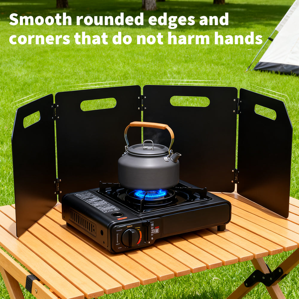 Camping Stove Windshield - Foldable Wind Shield for Gas Stove