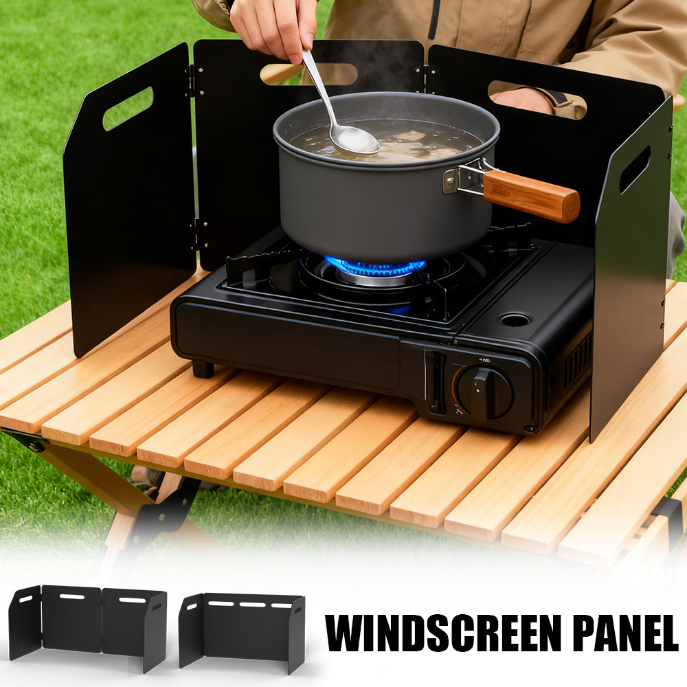 Camping Stove Windshield - Foldable Wind Shield for Gas Stove
