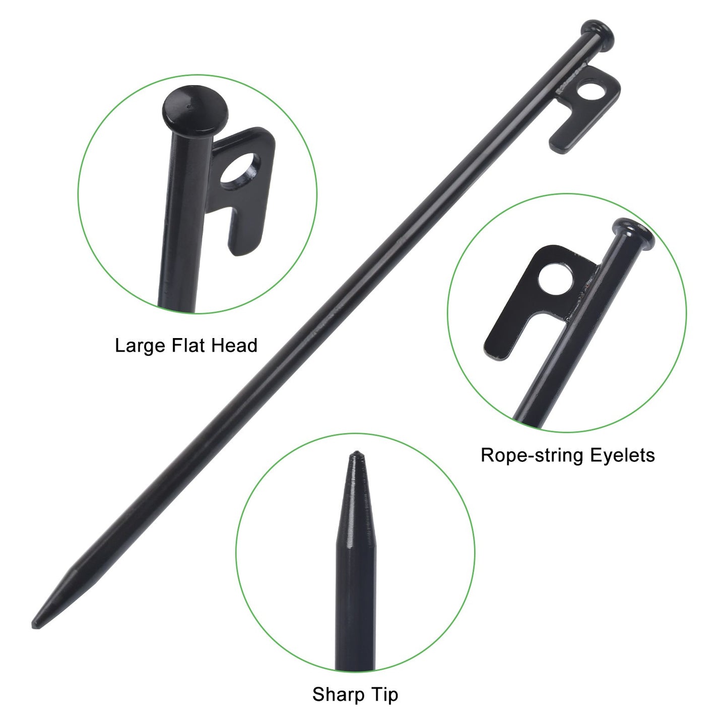 Heavy-Duty Tent Pegs (30cm) – Hard Ground Stakes