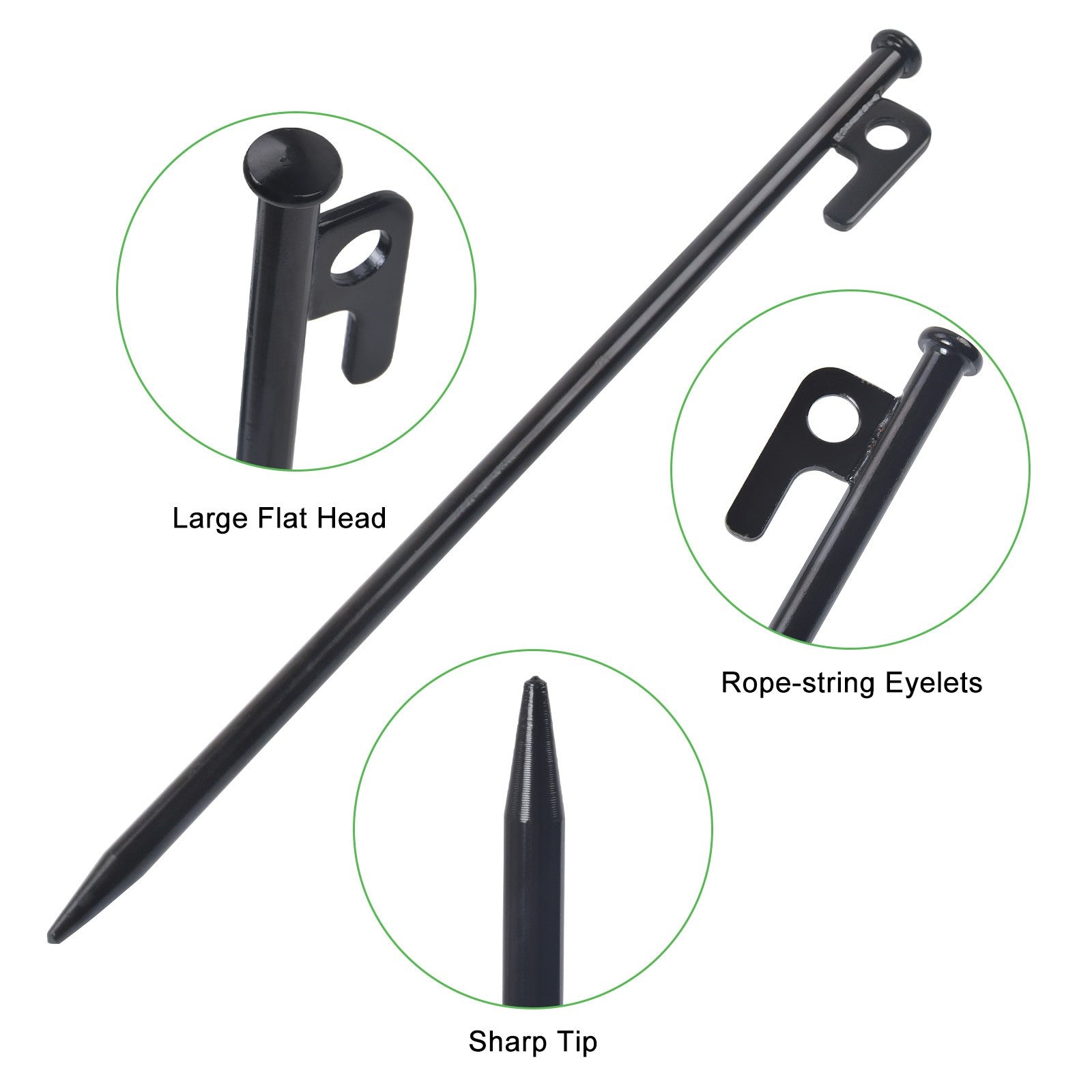 Heavy-Duty Tent Pegs (30cm) – Hard Ground Stakes