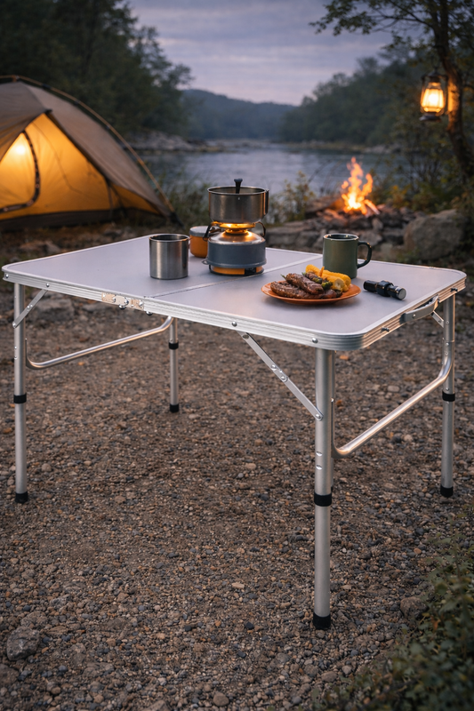 Medium Folding Aluminium Table - Stable, Spacious Design