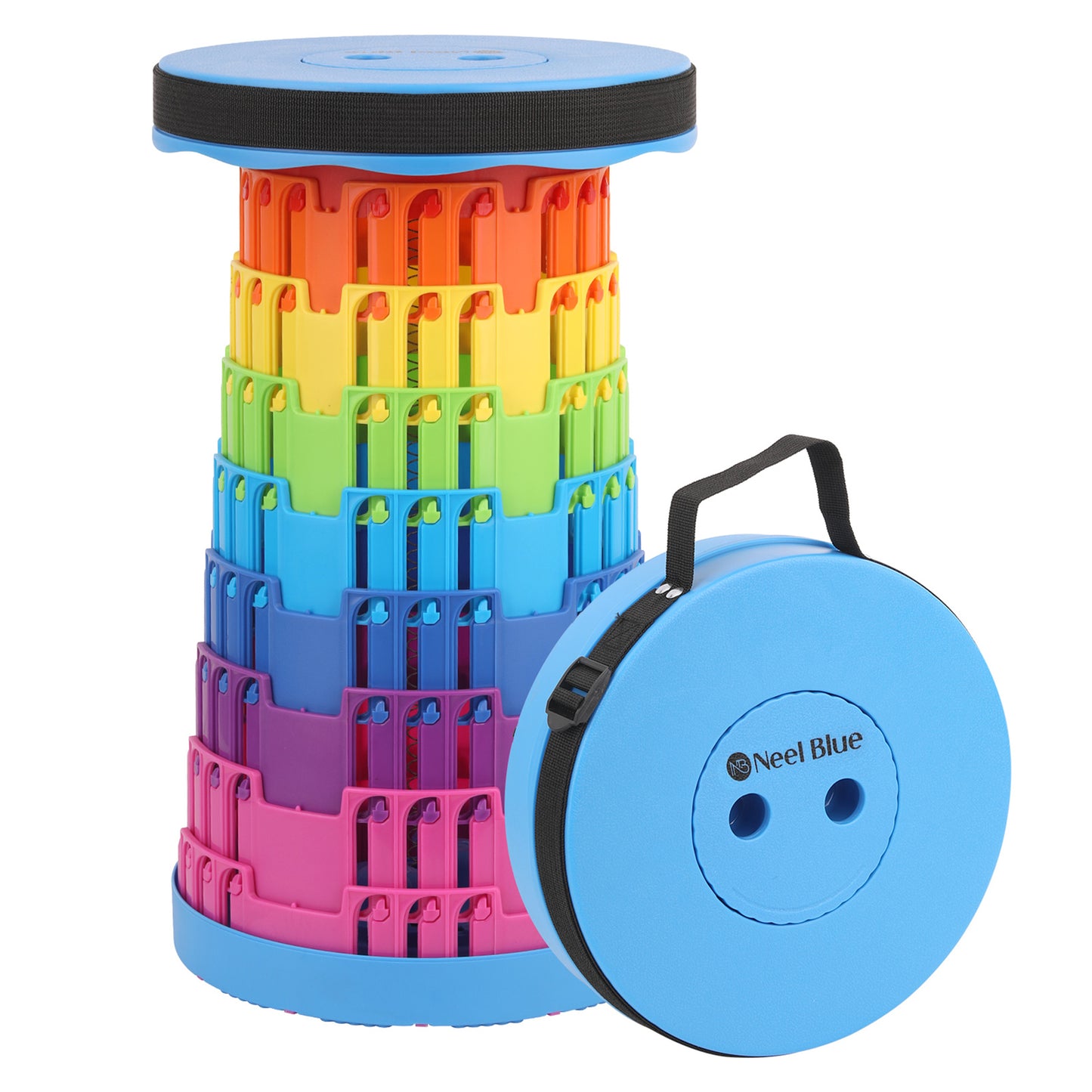 Protable Heavy-Duty Telescopic Camping Stool - Collapsible Folding Seat (Up to 200 kg)